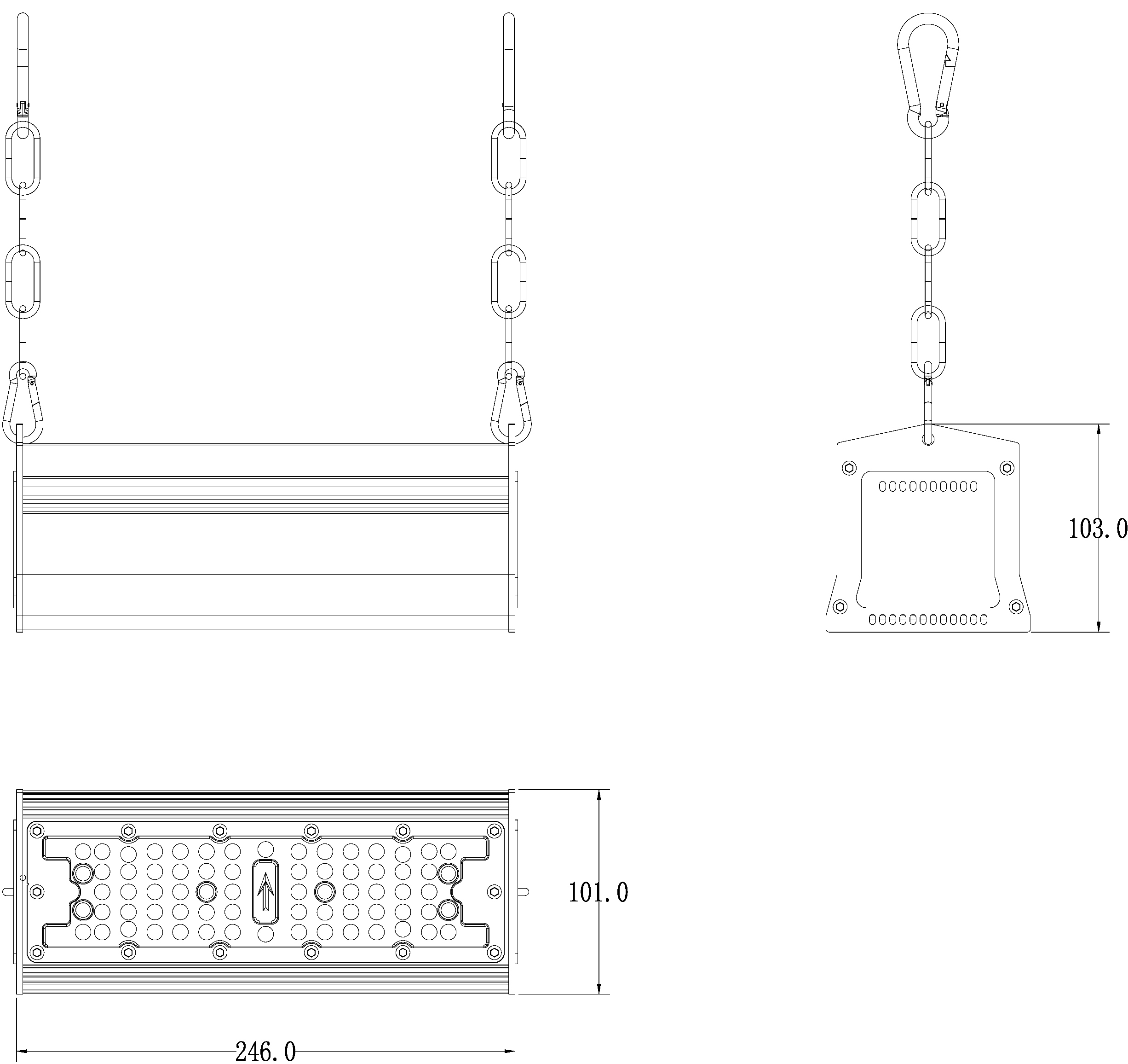 50W LED LINEAR HIGH BAY LIGHT